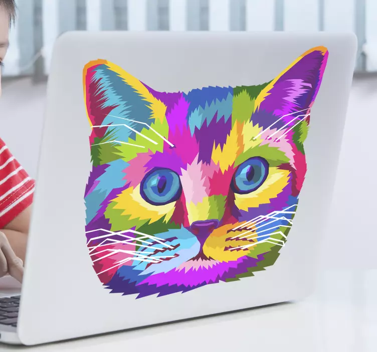 Autocolant de laptop pentru pisici colorate - TenStickers