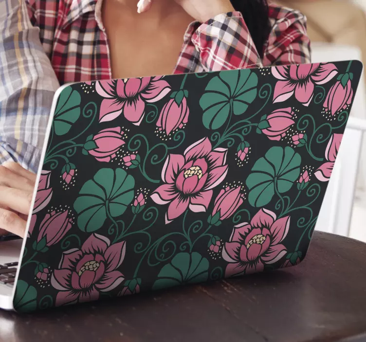 Decolteu laptop vintage model floral - TenStickers