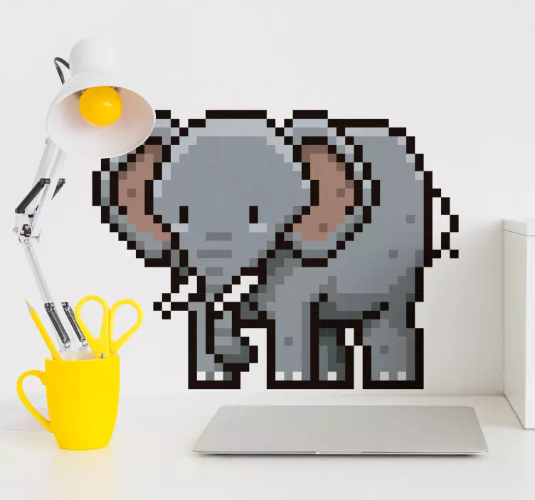 Pixel elefant animal decal - TenStickers