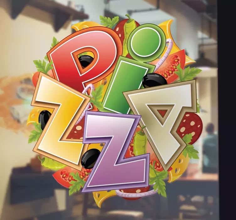 Pizza logo autocolant - TenStickers