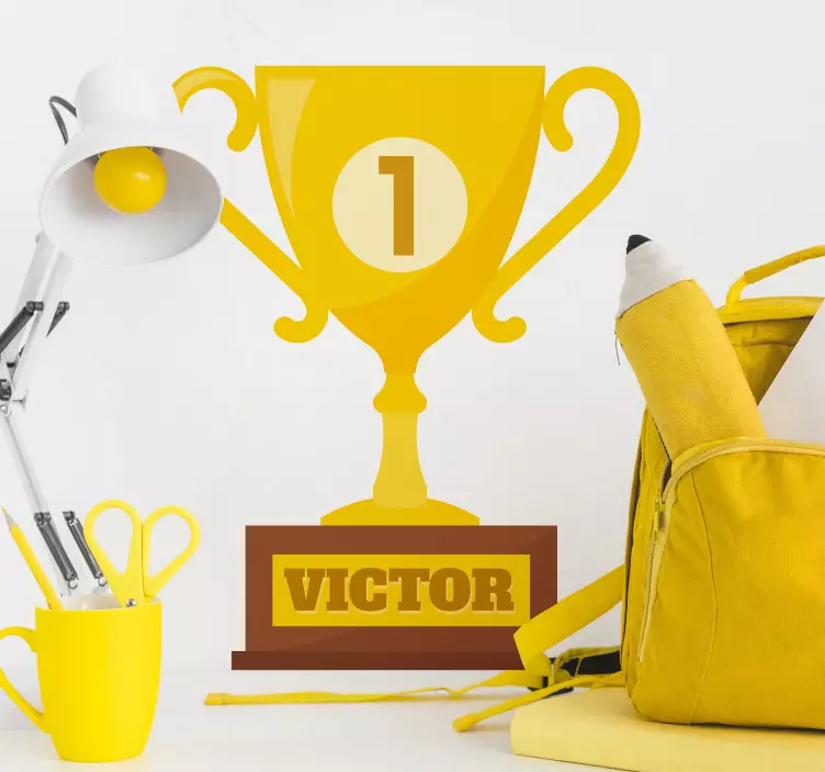 Primul loc trofeu autocolant personalizat - TenStickers