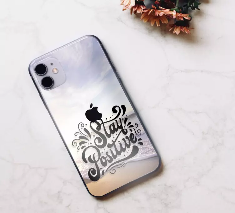 Rămâneți mesajul pozitiv autocolant pentru iphone - TenStickers