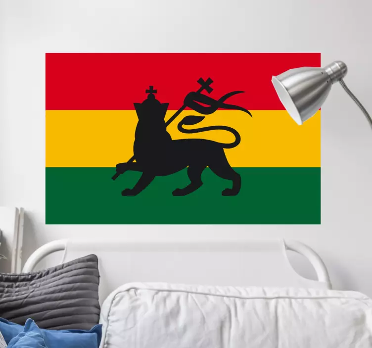 Rasta love steag și autocolant leu - TenStickers