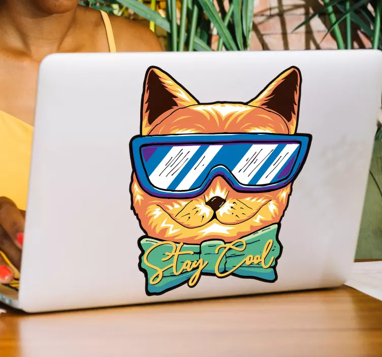 Sticker vinil pentru laptop pentru pisici cool - TenStickers
