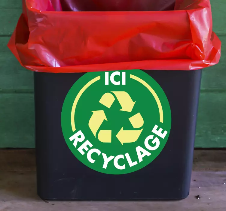 Recicla aici pictograma semn de vinil - TenStickers
