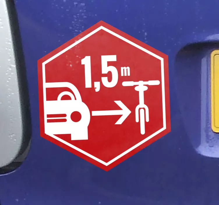 Respect pentru autocolantul hexagonal al biciclistului - TenStickers