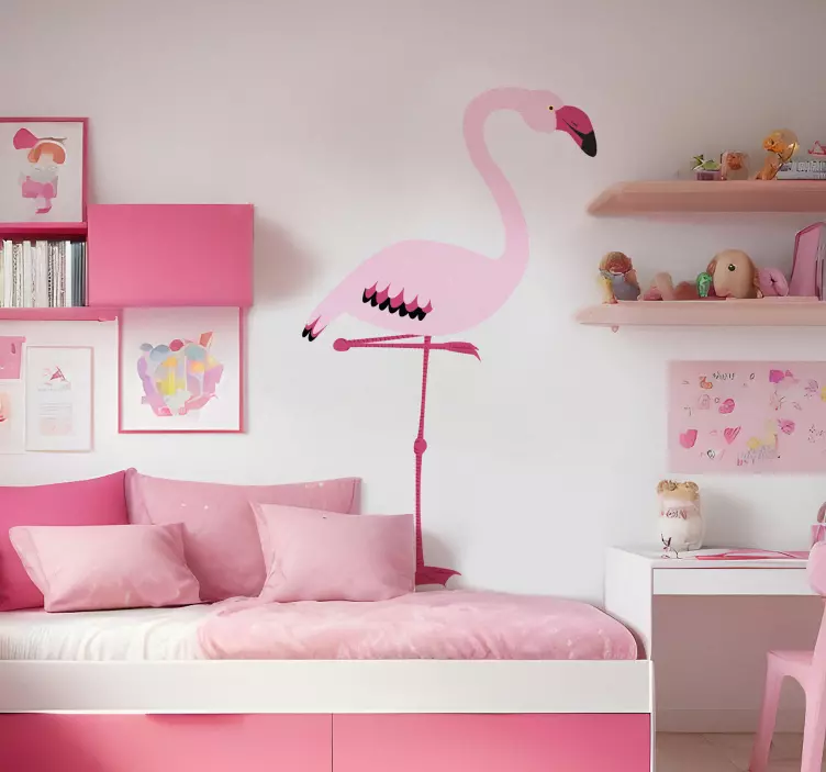 Roz decorative de perete flamingo roz - TenStickers