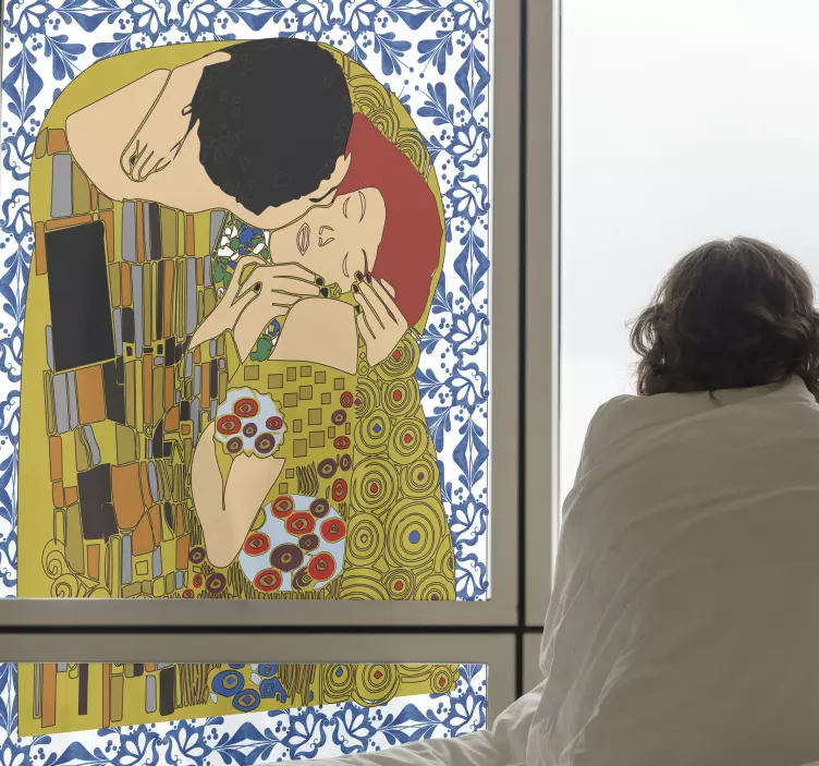 Autocolantul de geam cu vitralii de sărut - TenStickers