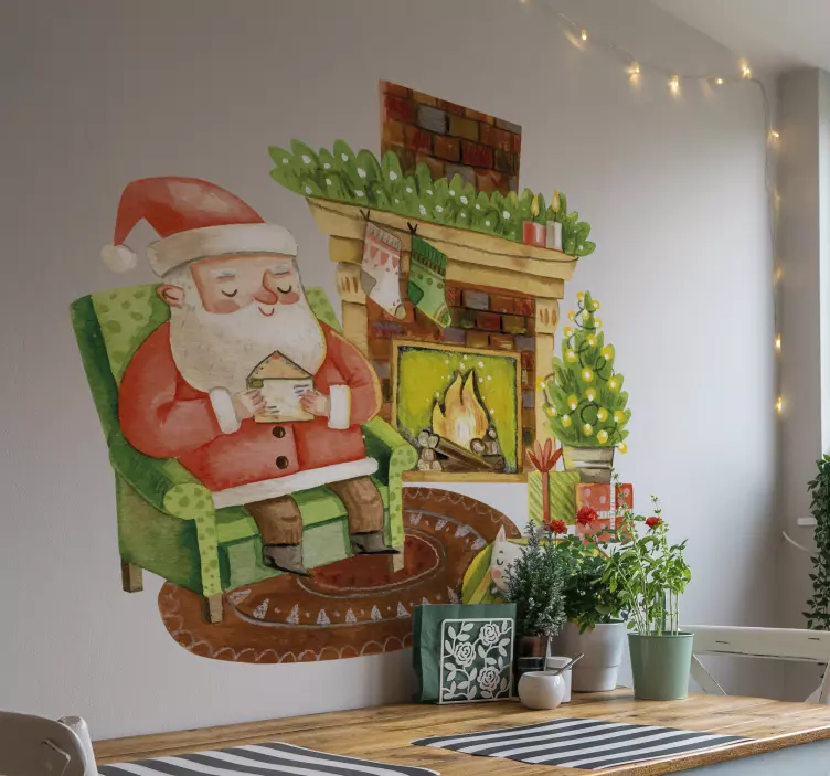 Autocolant șemineu tată crăciun autocolante - TenStickers