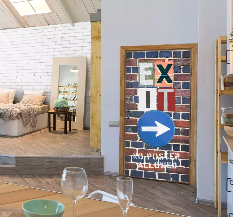 Autocol de perete urban semn de ieșire - TenStickers