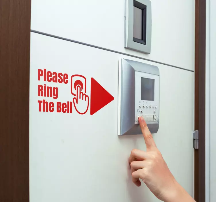 Semnează autocolante semn de intercom:Apăsați butonul pentru a vo - TenStickers