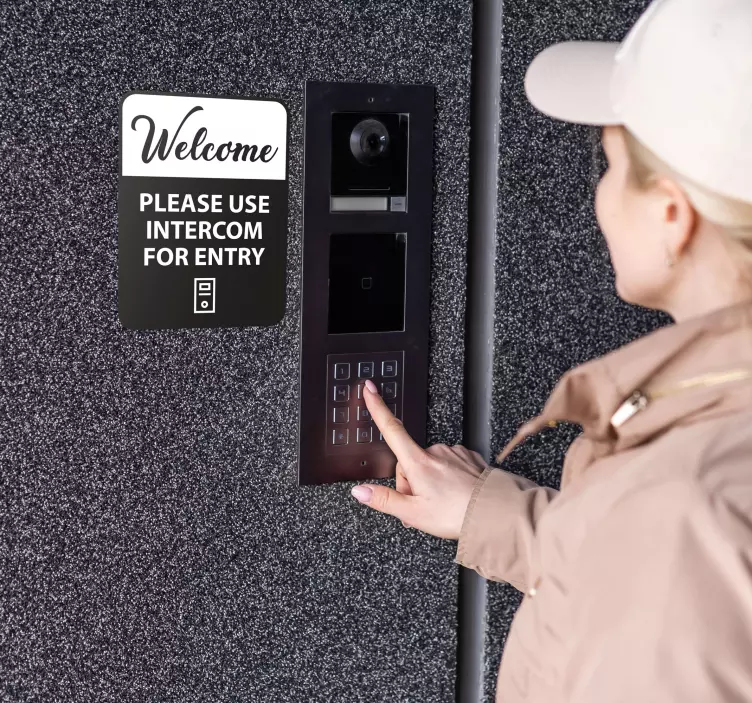 Semnează autocolante utilizați intercomul pentru a vorbi cu cinev - TenStickers