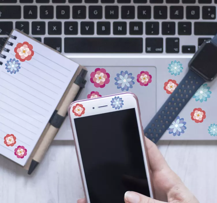 Set de autocolante colorate de perete de flori - TenStickers