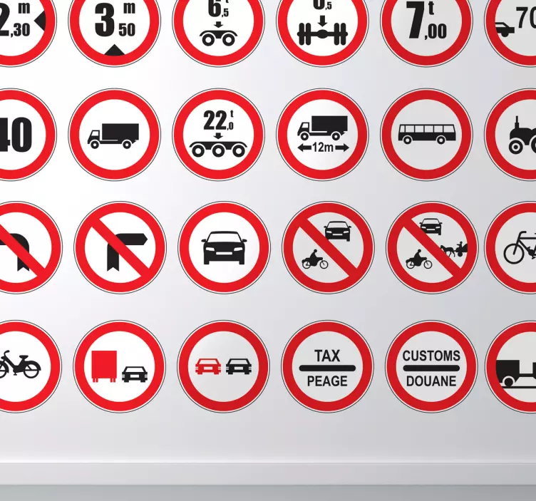 Set interzis de autocolant pentru semne - TenStickers