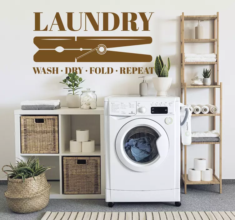 Autocolant cu citate pentru spălătorie rufe pentru perete - TenStickers