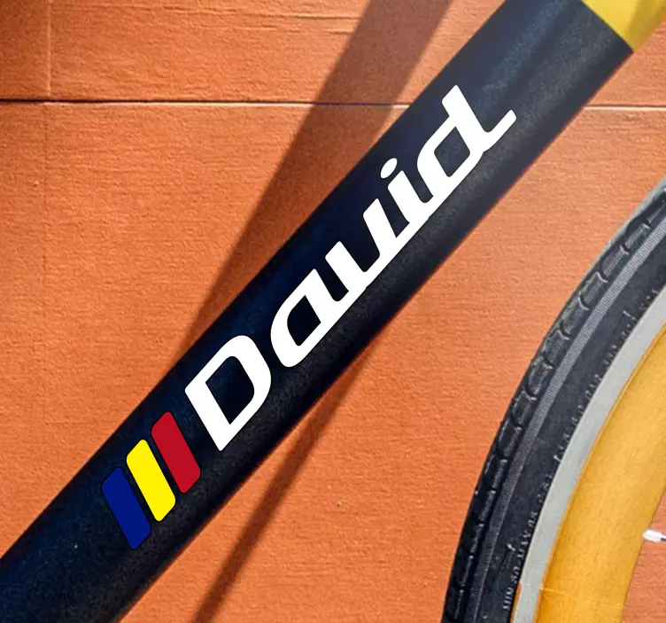 Drapelul româniei în dreptunghi autocolant cu nume personalizat - TenStickers