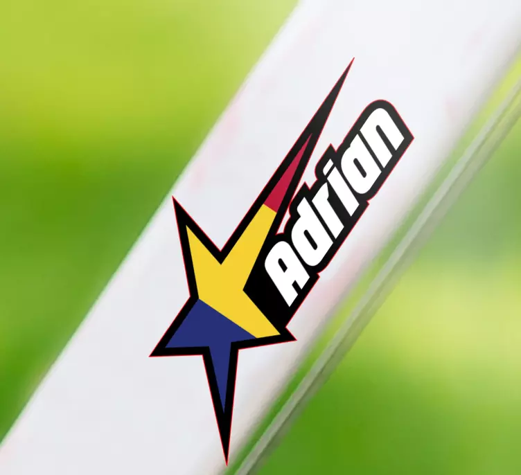 Drapelul româniei și autocolant pentru biciclete cu nume personal - TenStickers