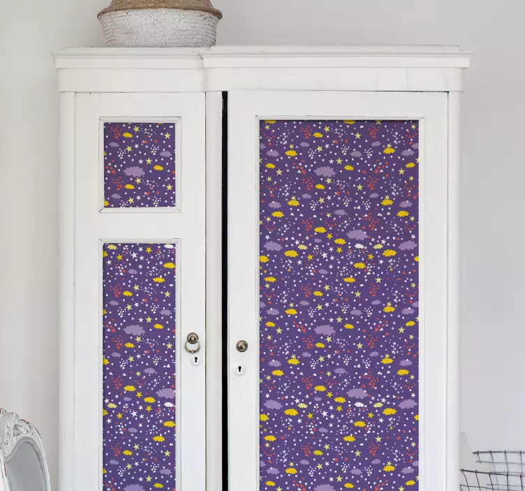 Stele și nori autocolant spațiu perete - TenStickers