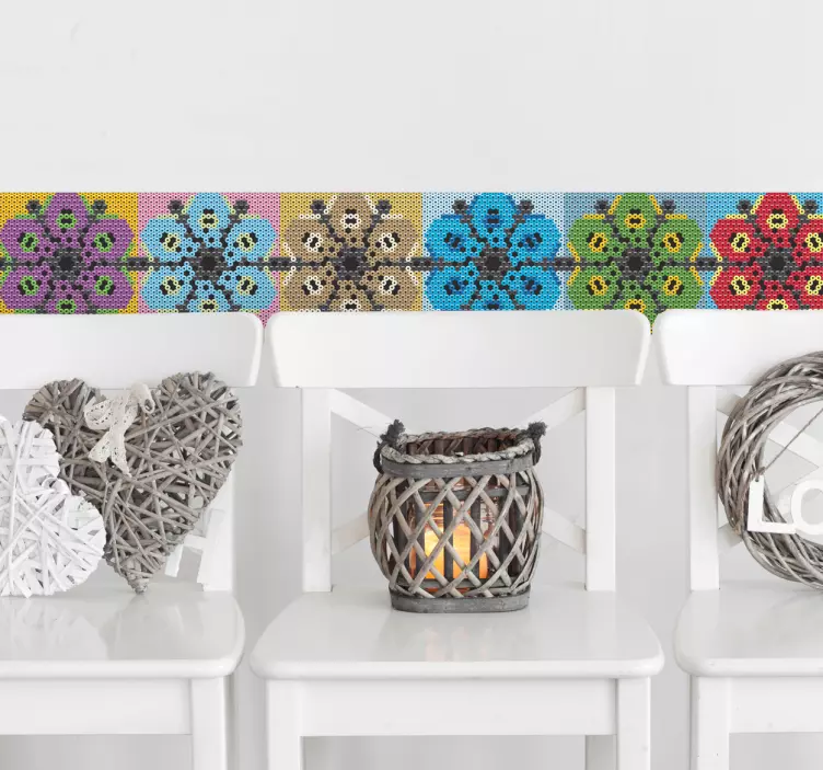 Sticker de bordură de perete huichol - TenStickers