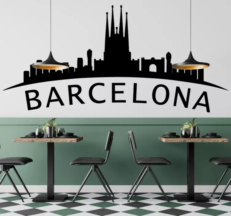 Stickere barcelona silueta orașului barcelona - TenStickers