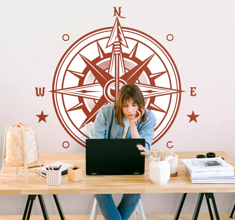 Stickere locuri busolă de direcție nautică - TenStickers