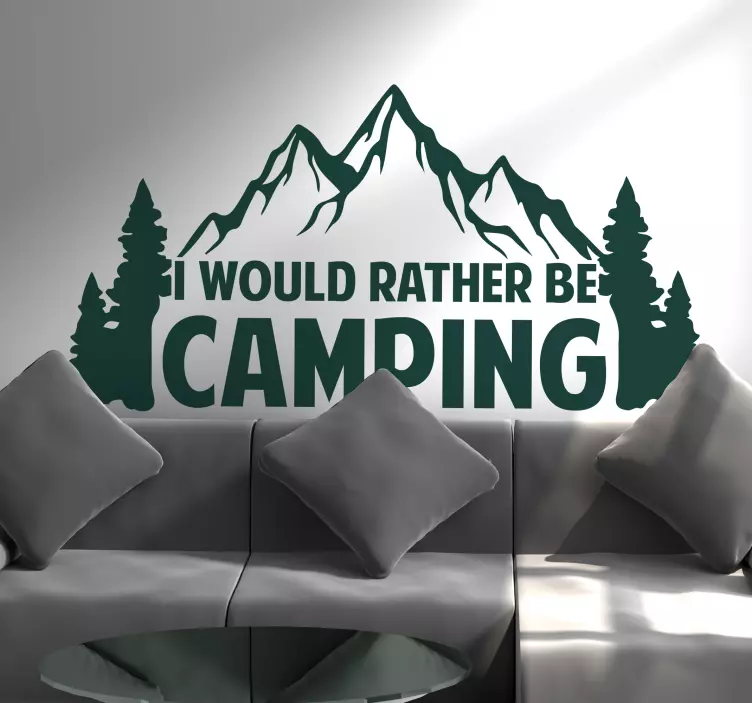 Stickere locuri citat despre camping la munte - TenStickers