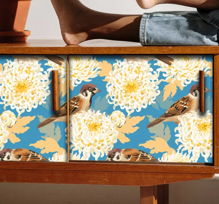 Etichete animale păsări crizanteme - TenStickers