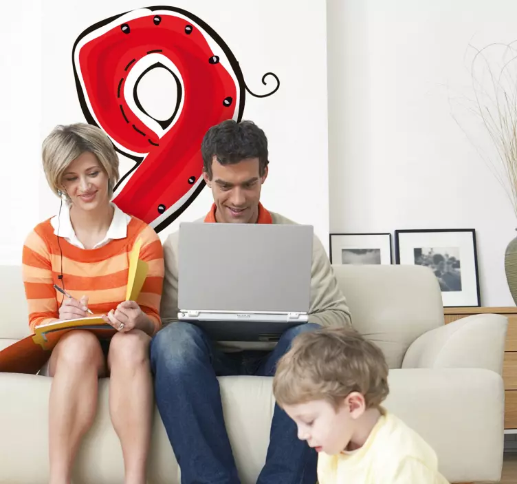 Stickere locuri numărul jucăuș nouă - TenStickers