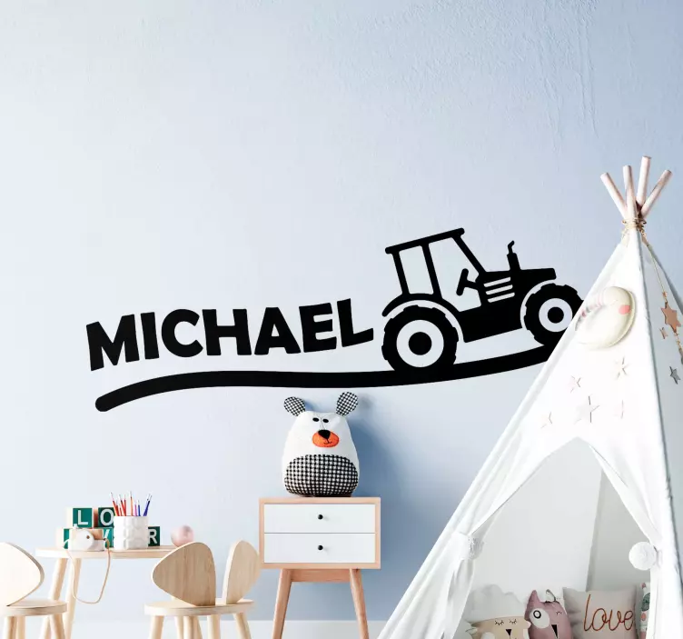 Stickere locuri nume personalizat de tractor - TenStickers