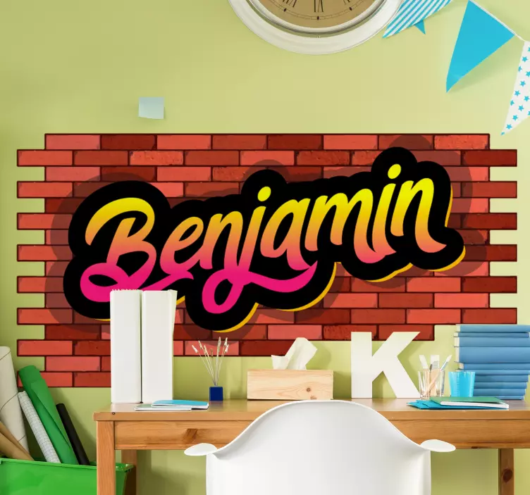 Stickere locuri nume personalizat din cărămidă - TenStickers