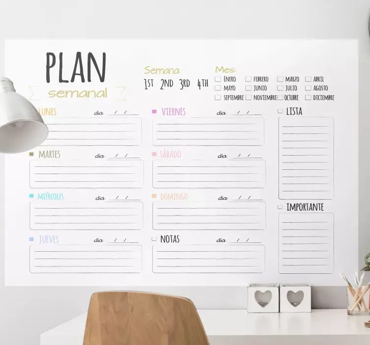 Stickere locuri pentru planificare săptămânală - TenStickers