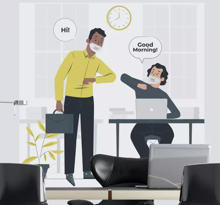 Stickere locuri saluturi de dimineață la birou - TenStickers