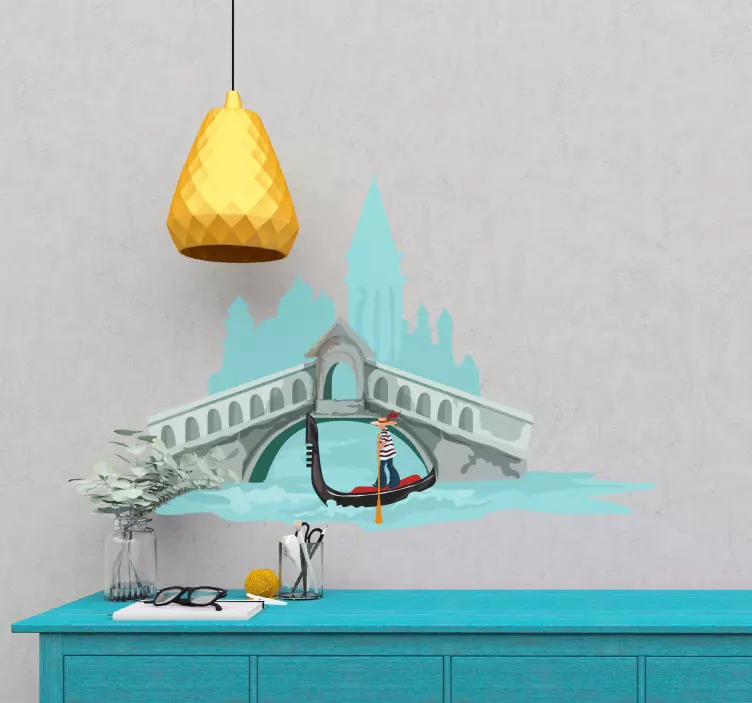 Stickere locuri scenă cu gondola venețiană - TenStickers