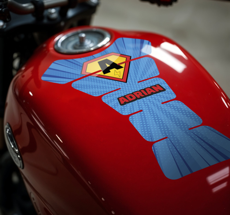 Autocolante motociclete initiala personalizata de supererou - TenStickers
