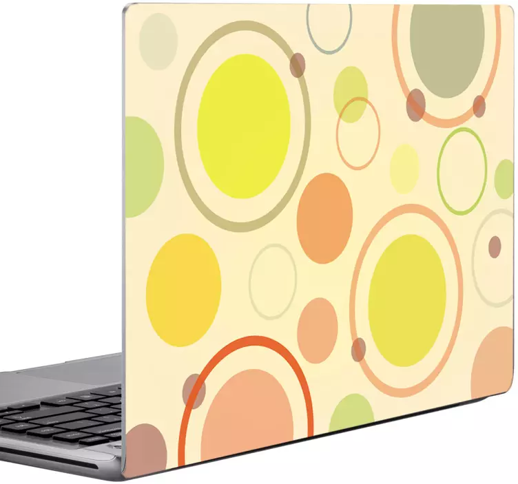 Autocolant pentru laptop modele circulare colorate - TenStickers