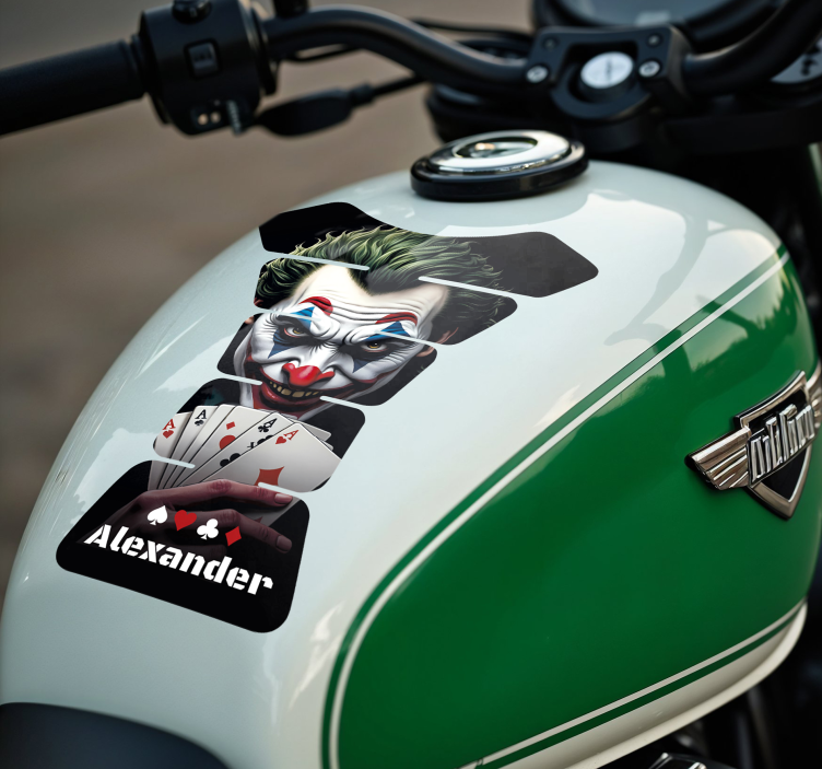 Autocolante motociclete răufăcător cu cărți de poker - TenStickers