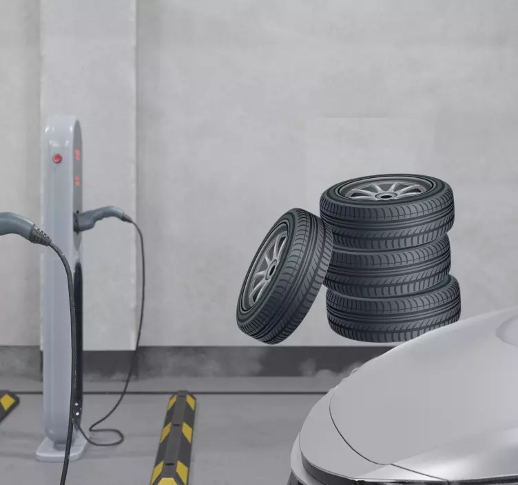 Sticlă de perete cu anvelope stivuite - TenStickers