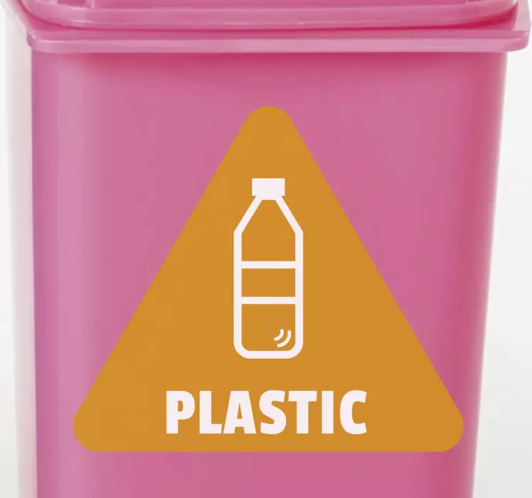 Sticla de plastic - semnul vinilului de reciclare - TenStickers