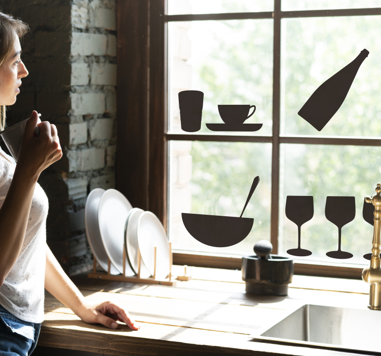 Sticle și pahare autocolant fereastră - TenStickers