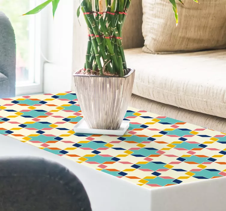 Autocolant de mobilier din tesatura geometrica - TenStickers