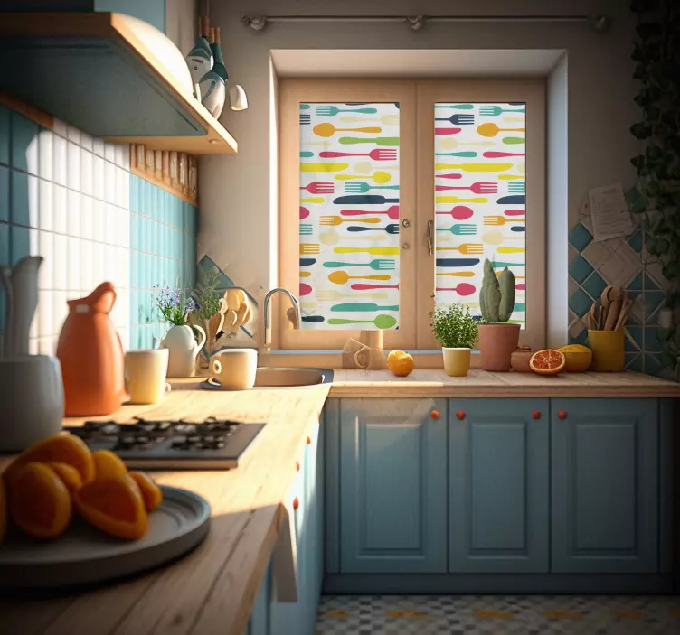 Tacâmuri varietate autocolant fereastră - TenStickers