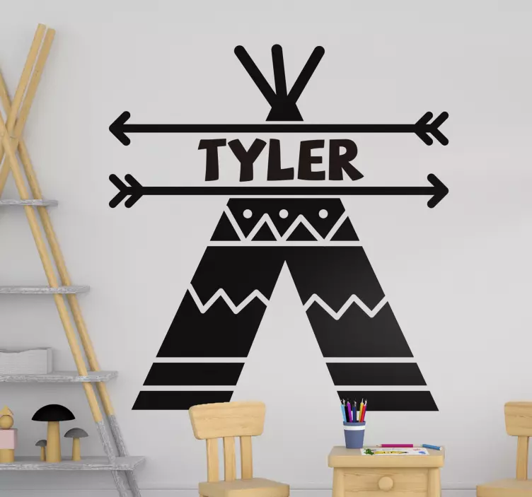 Autocolant de perete dormitor pentru copii din teepee - TenStickers