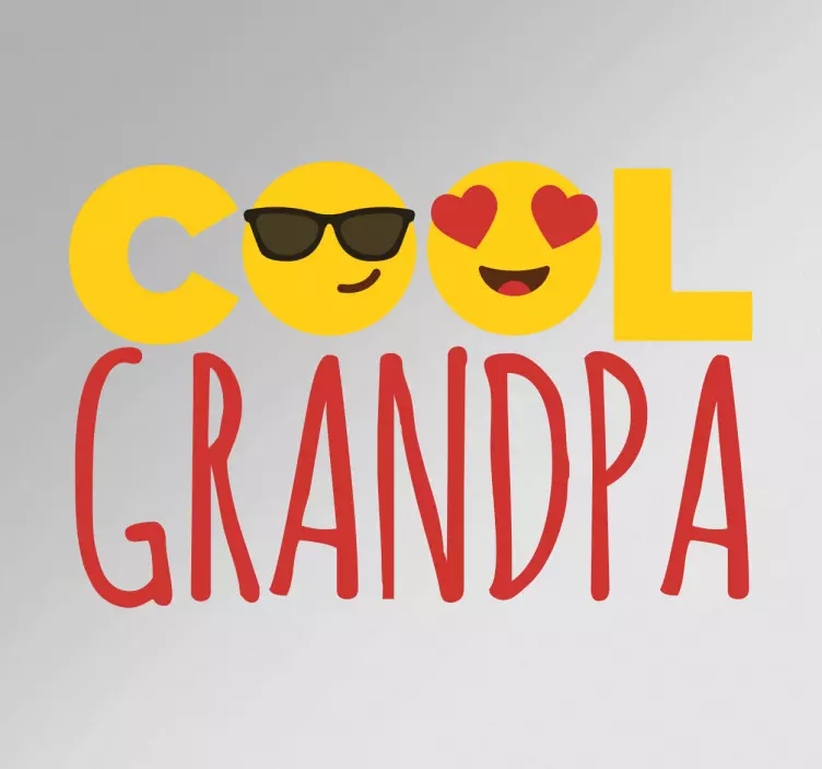 Autocolante text bunicul cool cu emoji - TenStickers