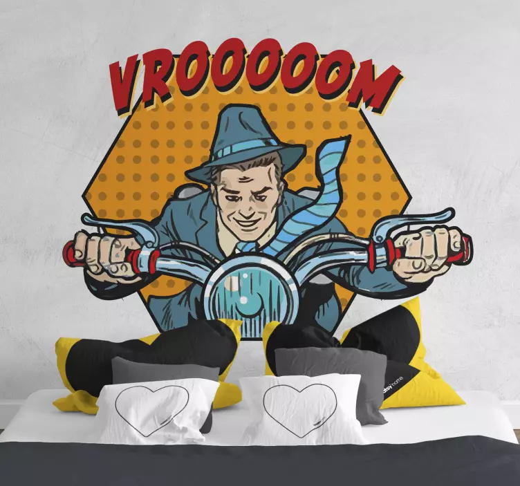 Textură comică cu autocolant text pentru motociclete - TenStickers