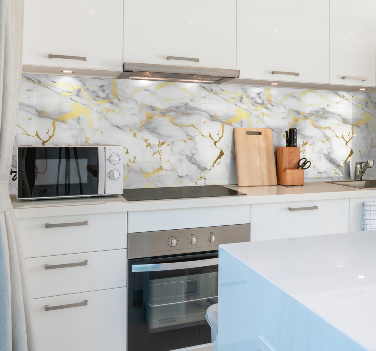 Autocolante textura marmură albă cu vene aurii - TenStickers