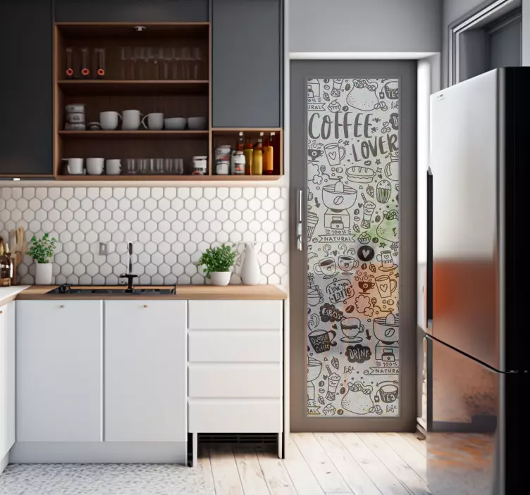 Autocolant pentru ferestre timp de cafea translucid - TenStickers