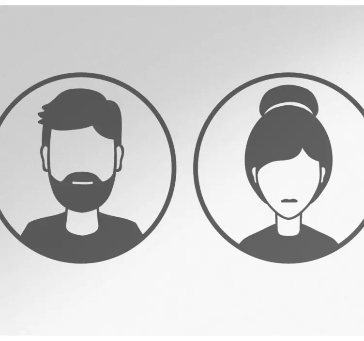 Toaletă bărbat femeie semn ușă autocolant - TenStickers