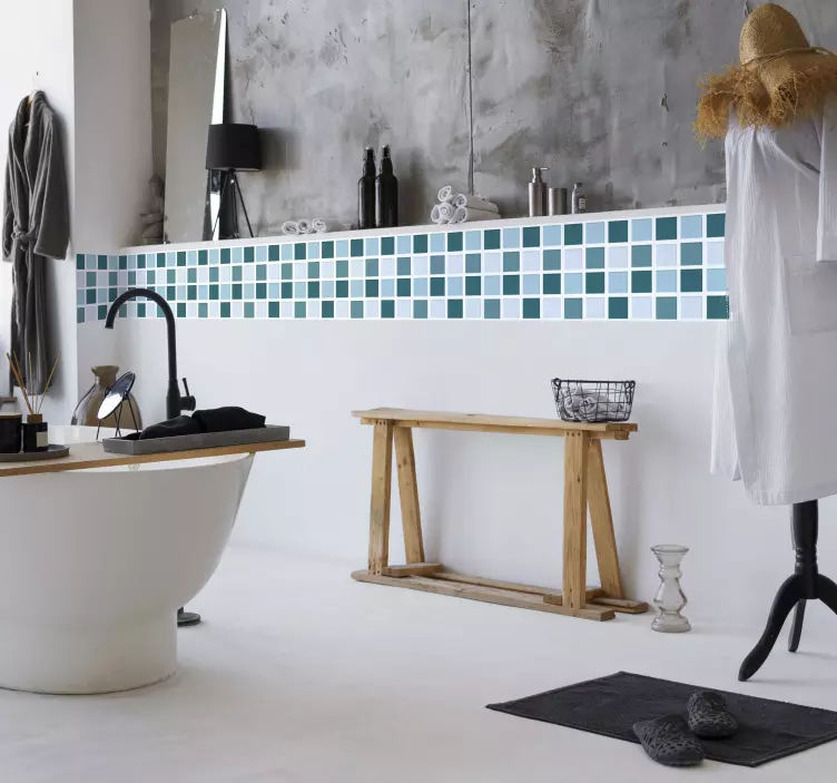 Tonuri cool baie transfer mozaic tigla - TenStickers