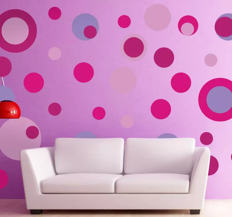 Tonuri de roz cercuri autocolante - TenStickers