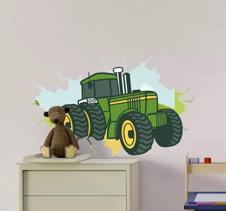 Autocolant ilustrare tractor john deere 3d - TenStickers